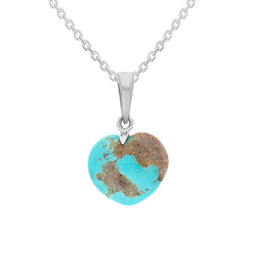 Sterling Silver Turquoise Carved Heart Necklace. p2272_S.