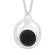 Sterling Silver Whitby Jet Open Twist Necklace, 00246970