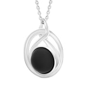 Sterling Silver Whitby Jet Open Twist Necklace