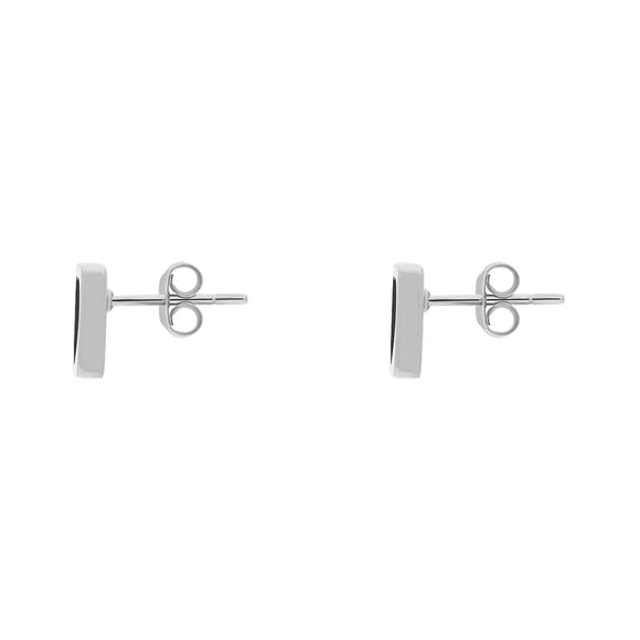 Sterling Silver Whitby Jet Square Heart Stud Earrings, E441_2.